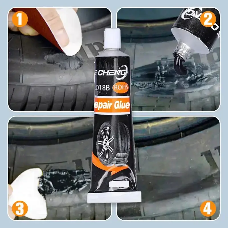 Thumbnail: 1-5pcs Fast-Acting Black Rubber Tire Repair Sealant High Temperature Resistant S