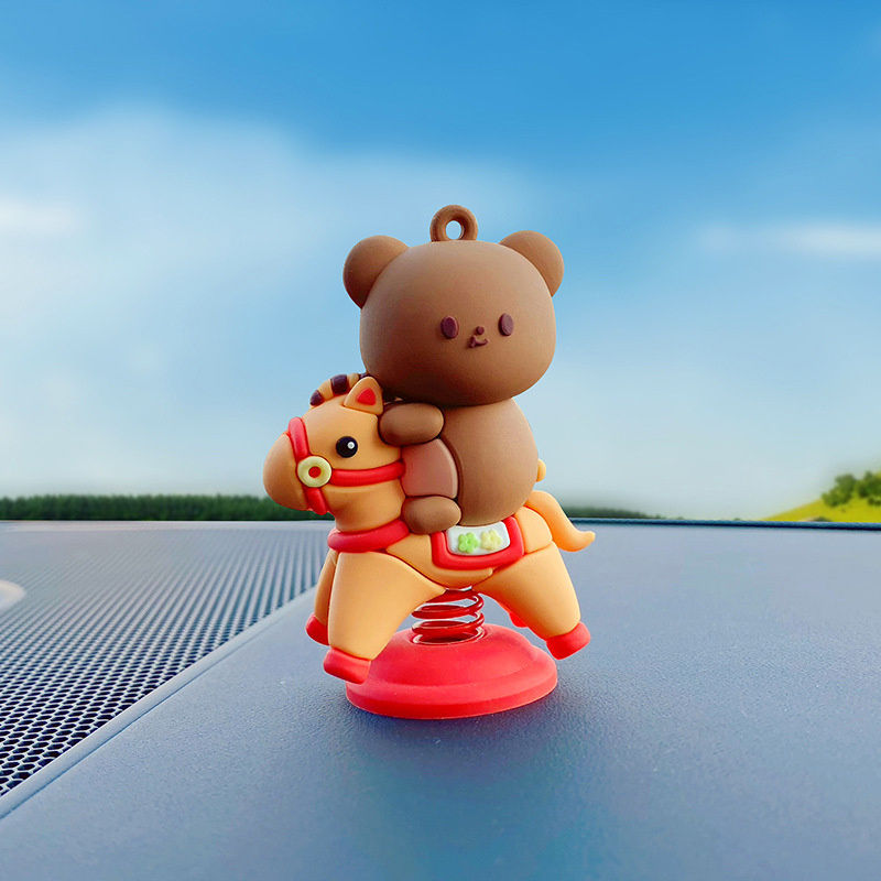 Thumbnail: Cartoon Shaking Head Rabbit Bear Car Accessories Car Dashboard Cute Riding Car P