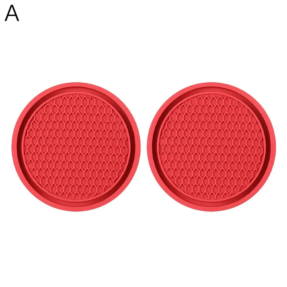 Thumbnail: 2pcs Non-slip Car Water Cup Pad Diamond Rhinestone Rubber Mat For Bottle Holder