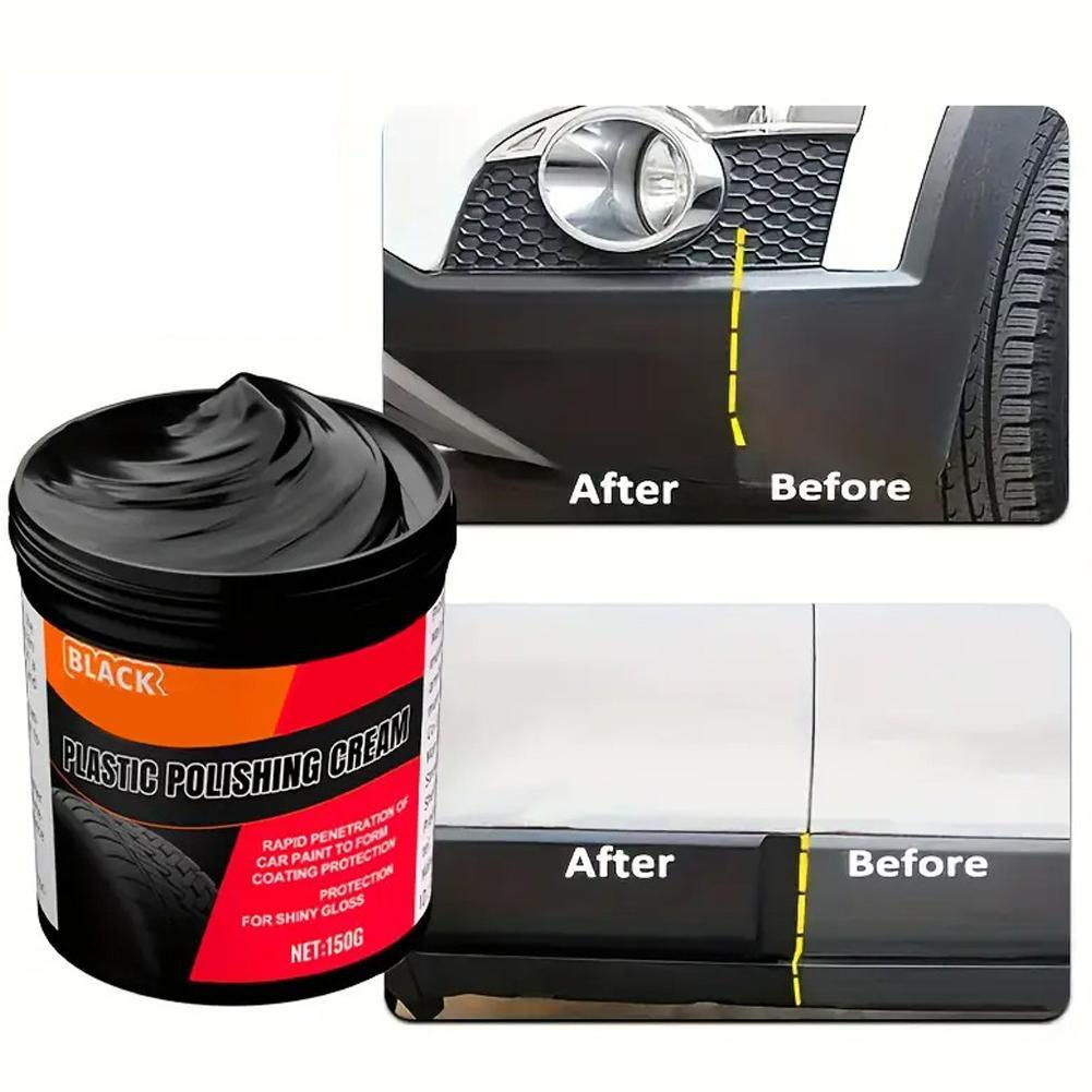 150g Plastic & Rubber Repair Paste - Black Crystal Polish for Car Scratches, Tir
