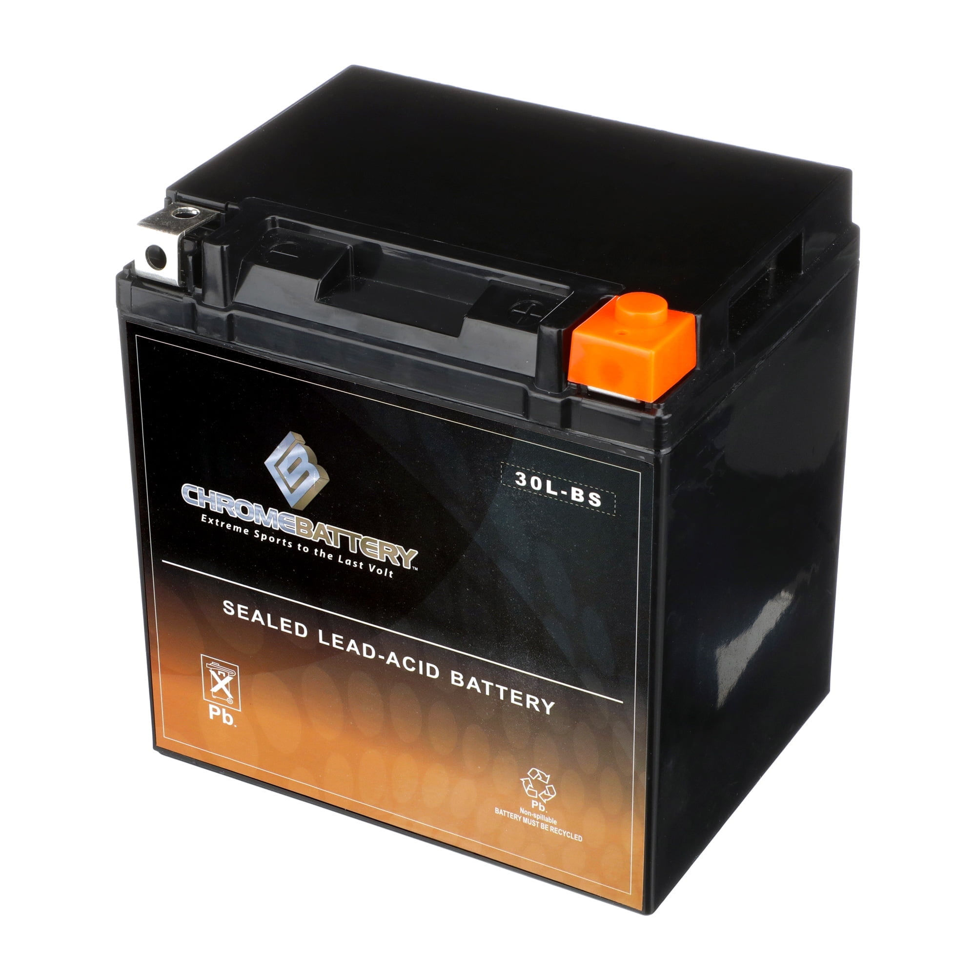 Chrome Battery Ytx30l-bs (30l-bs 12 Volts,30 Ah, 270 Cca) Motorcycle Batter..