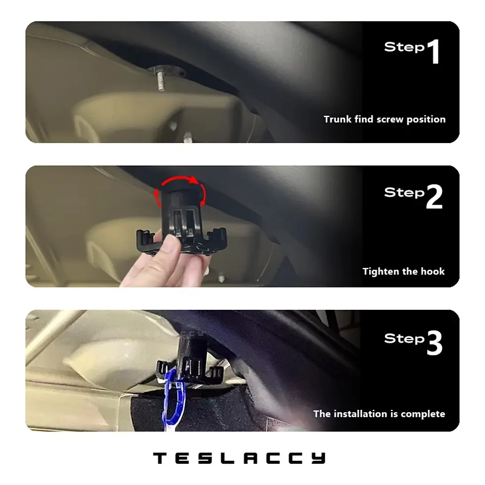 Thumbnail: For Tesla Model 3/ New Model 3 Highland 2024 Trunk Hook Grocery Bag Hook Car Pen