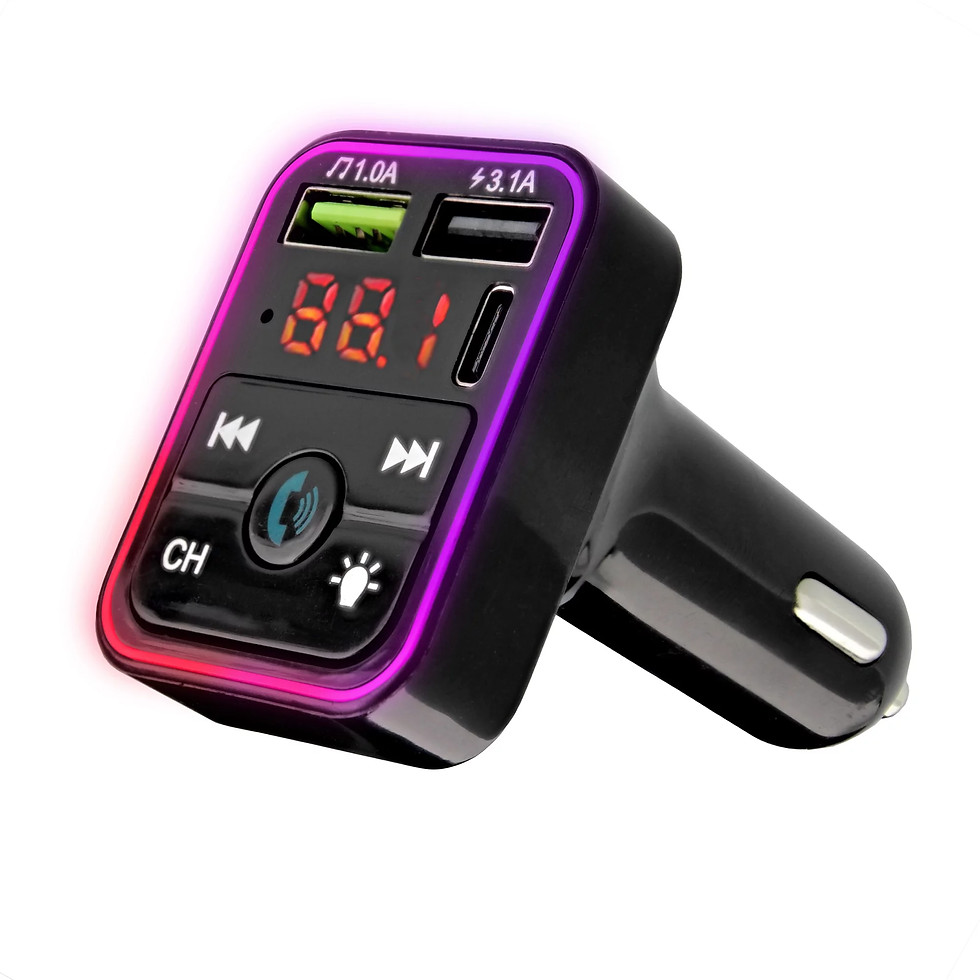 Thumbnail: Bluetooth FM Transmitter Car Charger with LCD & USB-C