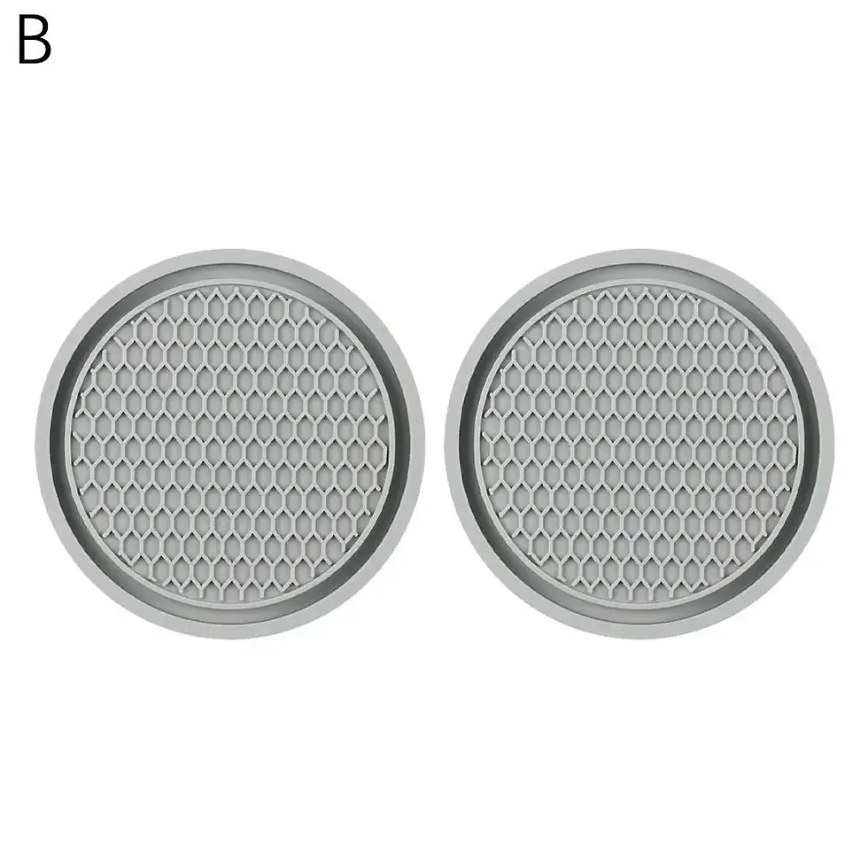 Thumbnail: 2pcs Non-slip Car Water Cup Pad Diamond Rhinestone Rubber Mat For Bottle Holder