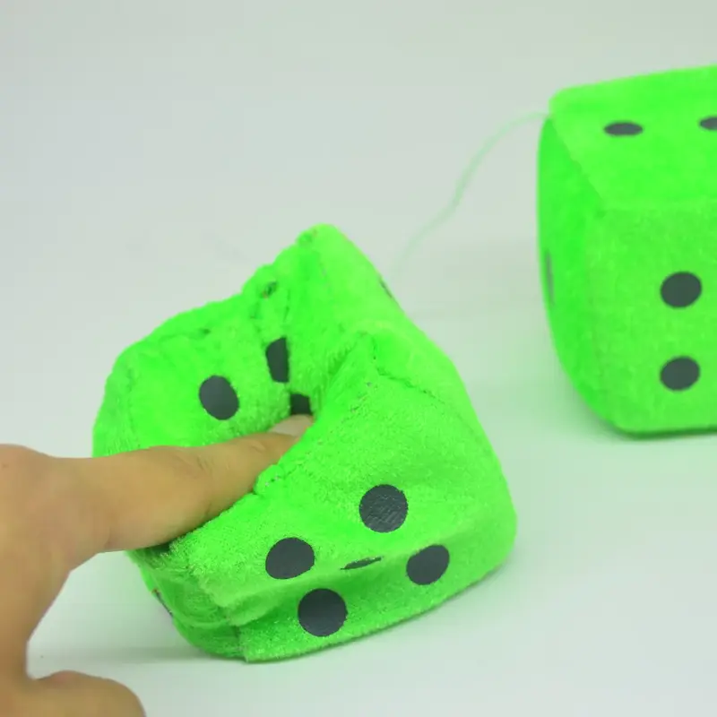Thumbnail: 2PCS Auto sSoft Fuzzy Dice Dots Rear View Mirror Hanger Decoration Car Styling I