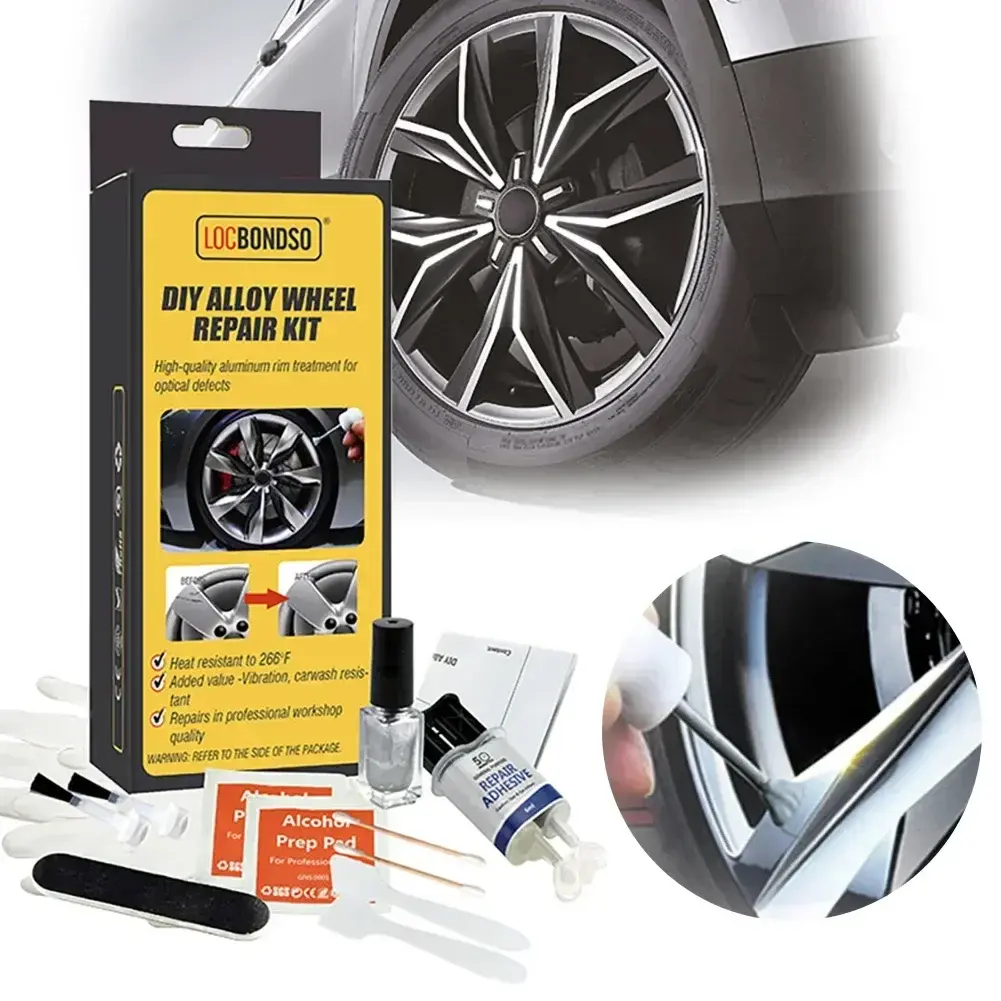 Aluminum Alloy Car Wheel Repair Kit Washable Auto Wheel Rims Repair Tool Set Den