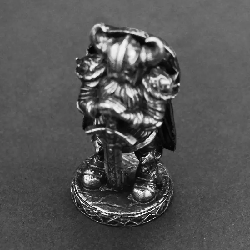 Thumbnail: White Copper Viking Swordsman Figurines Miniatures Metal Brass Solider Model Car