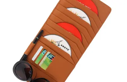 Thumbnail: Car Sun Visor CD Holder Lambskin Light Disk Bag Multi-layer Auto Business Card H