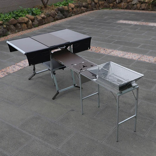 Camp Aluminum Kitchen and Rv Kitchen Bulin C650-BBQ Outdoor Equipped Picnic Tabl