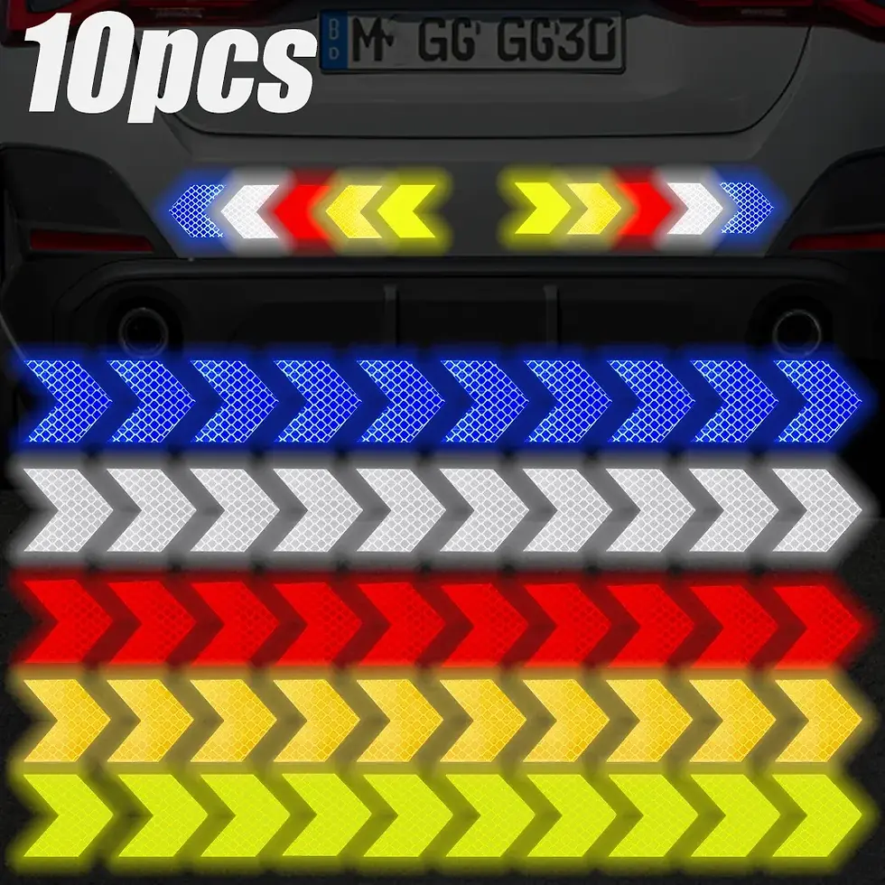 Thumbnail: 10 Pcs/Set Car Sticker Reflective Arrow Sign Tape Warning Safety Sticker for Car