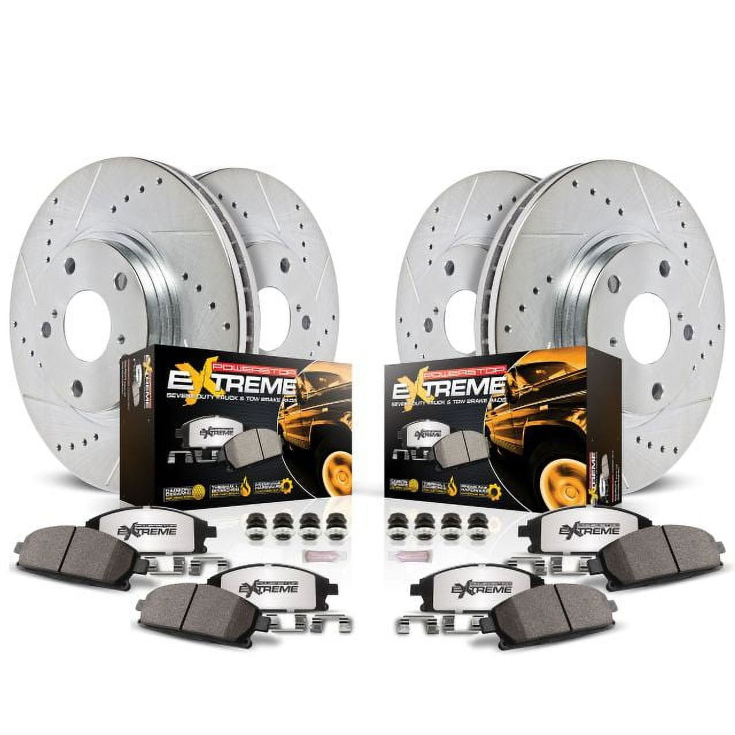 Power Stop Front and Rear Z36 Truck & Tow Brake Pad and Rotor Kit K7413-36 ..