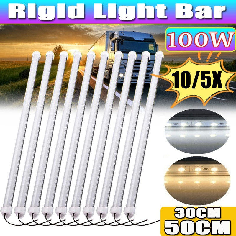Thumbnail: 10/5X 12V 30/50CM Interior LED Car Light Bar Rigid Strip Lamp for Van Bus Carava