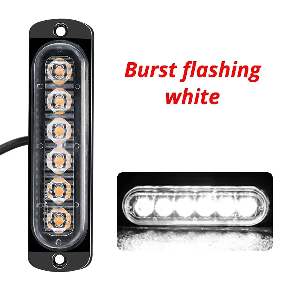 Thumbnail: 12V-24V 6leds Warning Strobe Grille Flashing Lightbar Car Beacon Lamp Yellow Whi