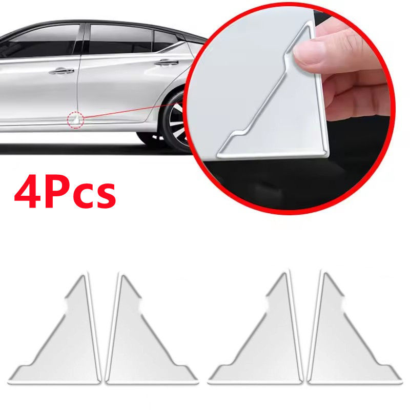 4Pcs Universal Car Door Corner Anti-collision Covers Transparent Silicone Protec