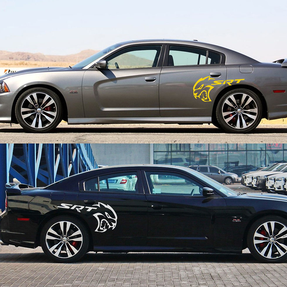 Thumbnail: 2PCS Car Stickers For Dodge Mopar Challenger SRT Hellcat Widebody Redeye Demon T