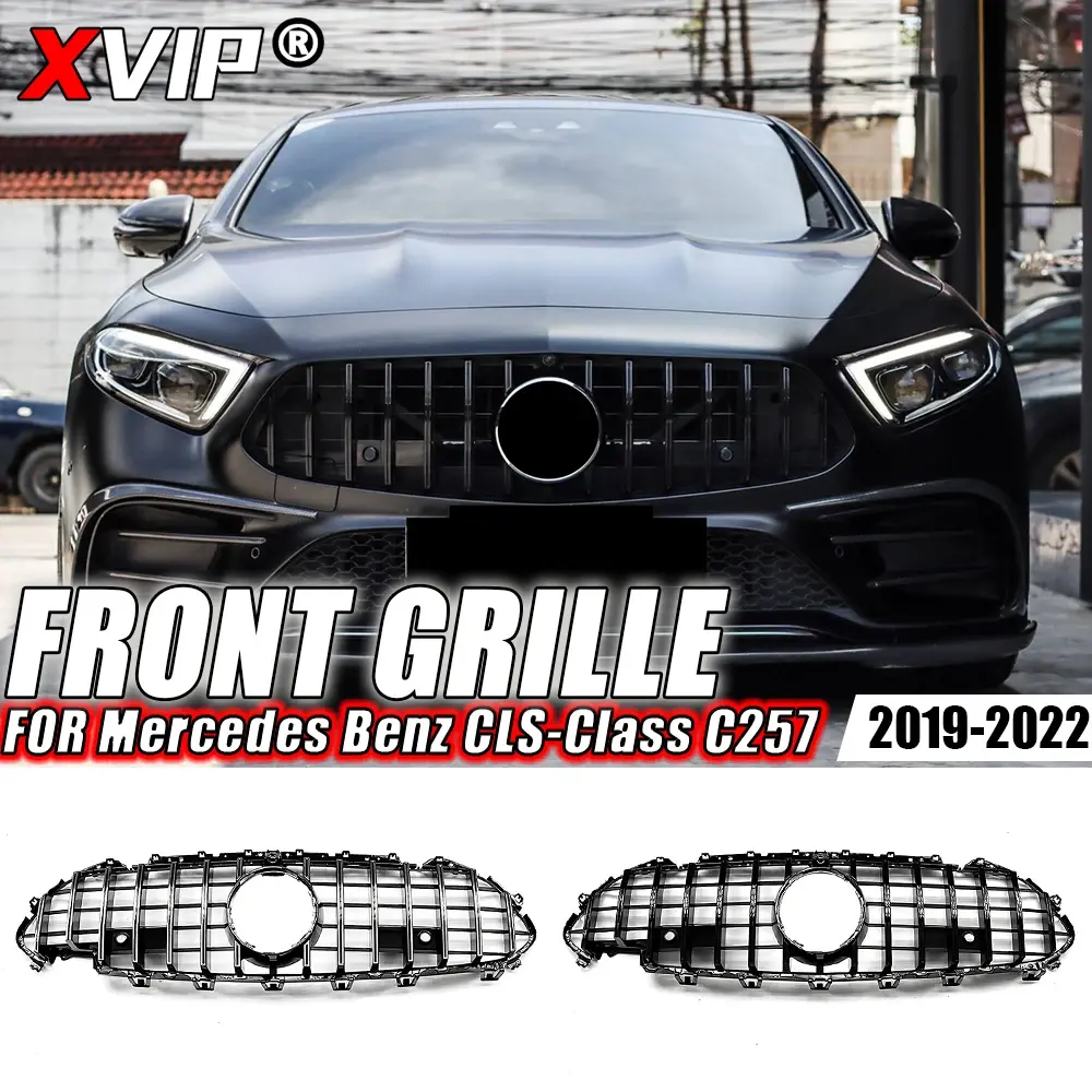 XVIP Glossy Black GTR Style Front Bumper Grille For Mercedes Benz CLS C257 CLS45