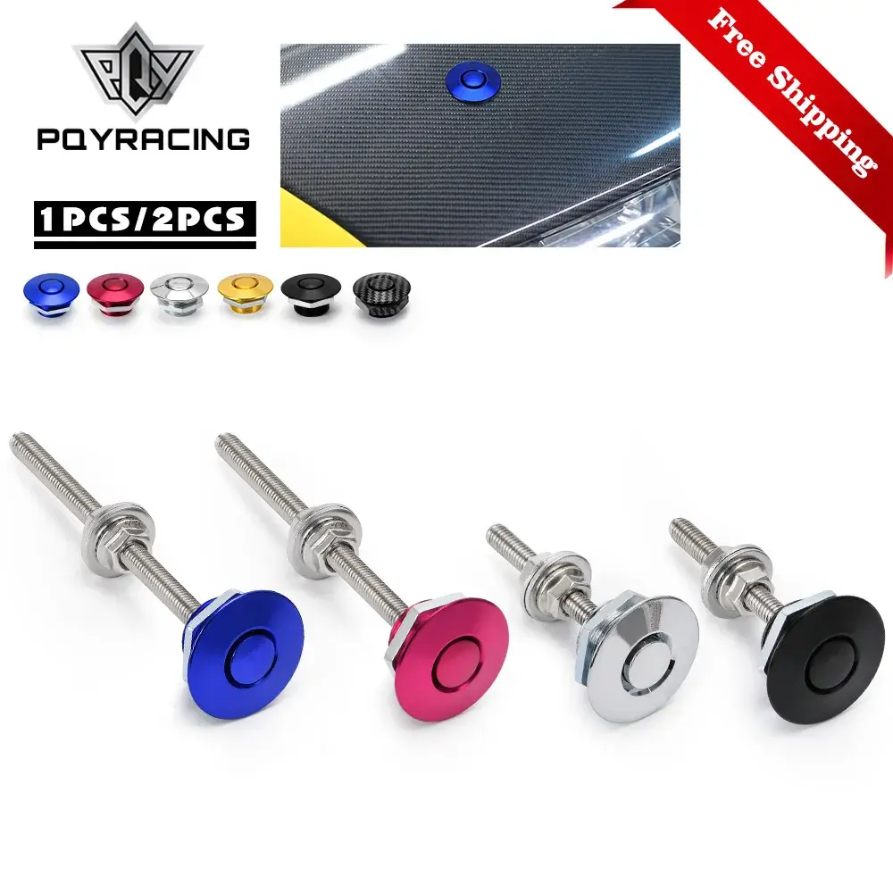Universal 32mm/1.25" Push Button Billet Hood Pins Lock Clip Kit Engine Bonnets