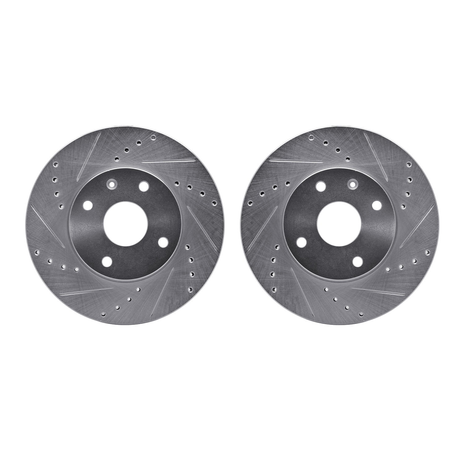 Dynamic Friction Company Front Brake Rotors Drilled and Slotted Silver - 70..
