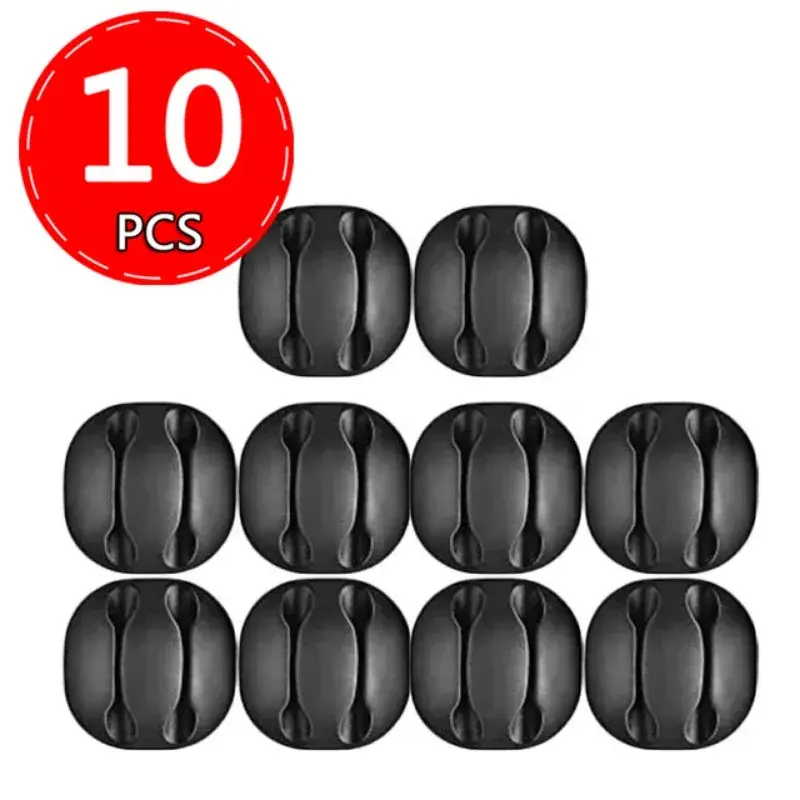Thumbnail: Cable Clip Adhesive Silicone Cable Holders Organizer Desk Cable Management Clips