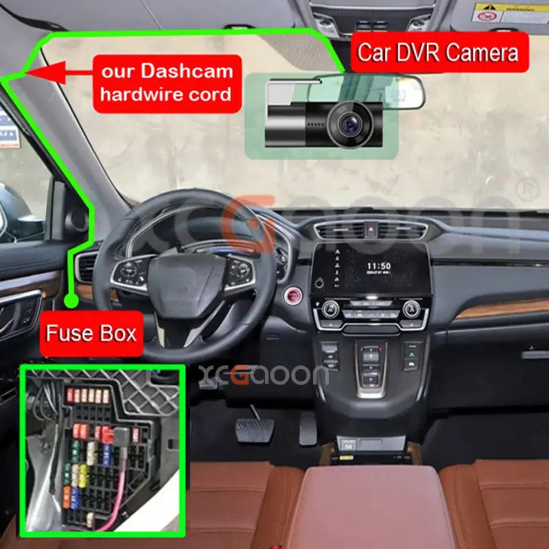 Thumbnail: Car Dashcam Camera DVR Charging Power Cable 12-24v to 5V 2.5A With Low