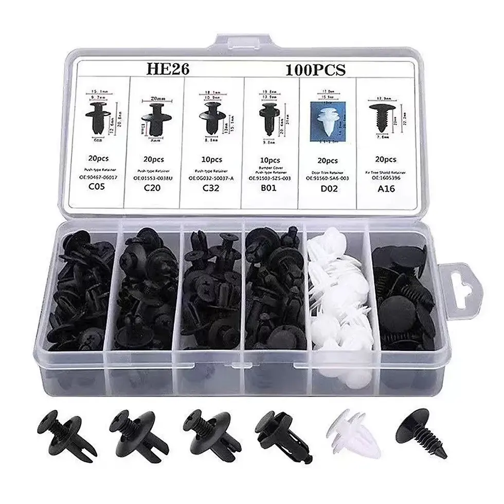 Thumbnail: 800pcs-100Pcs Car Fastener Clips Set Fender Rivet Clips Auto Body Push Retainer