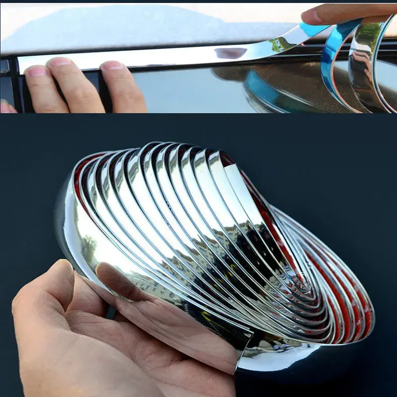 Thumbnail: Exterior Car Chrome Body Strip Bumper Auto Door Protector Moulding Styling Trim