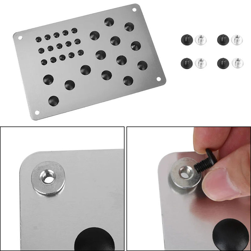 Thumbnail: Aluminum Alloy Car Floor Mat Carpet Thick Aluminiun Heel Plate Pedal 22x15cm Aut