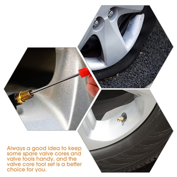 Thumbnail: Tire Valve Core Removal Tools Plastic Handle Iron Plated Wrench Core Tire Repair