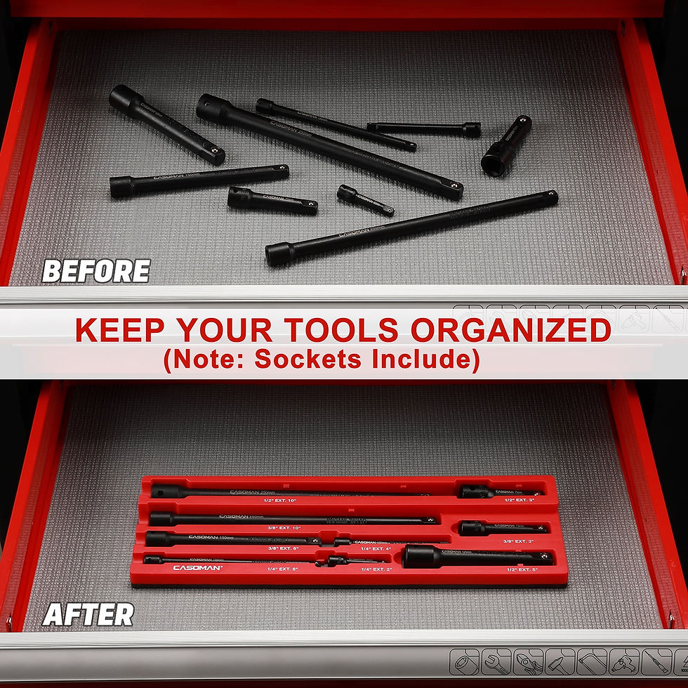Thumbnail: CASOMAN 9Piece Extension Bar Set with Magnetic Extension Bar Holder, 1/4", ..