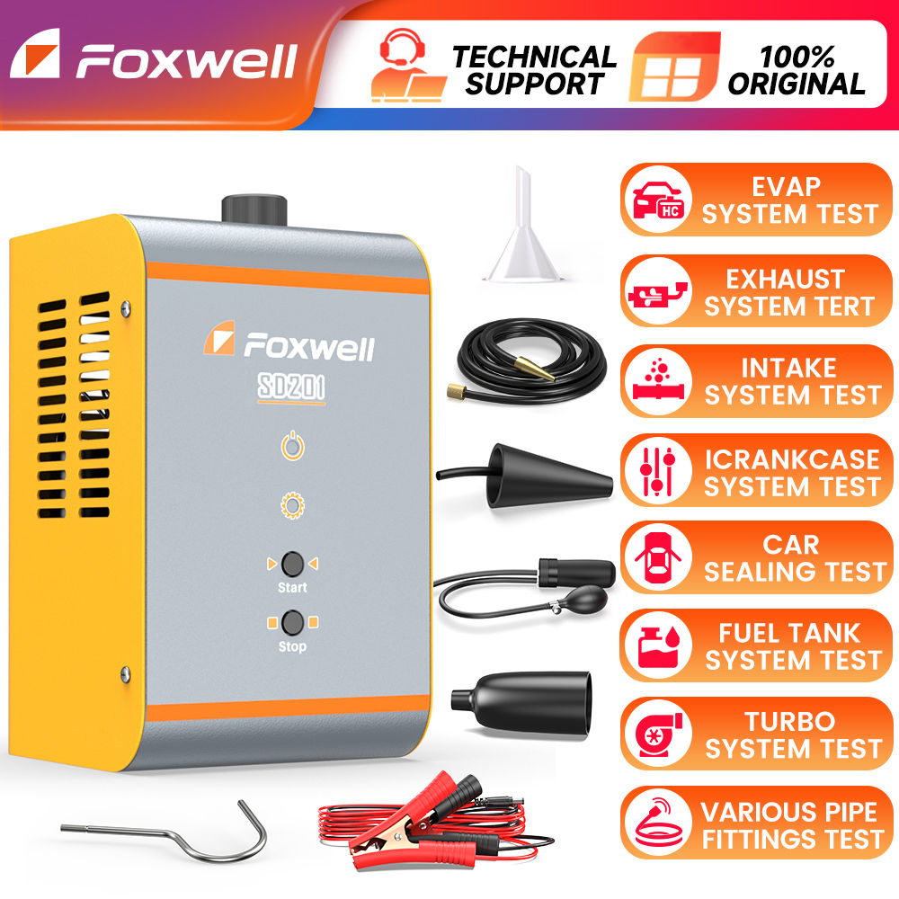FOXWELL SD201 12V Car Smoke Leak EVAP Smoke Leak Tester Machine Vacuum Fuel Pipe
