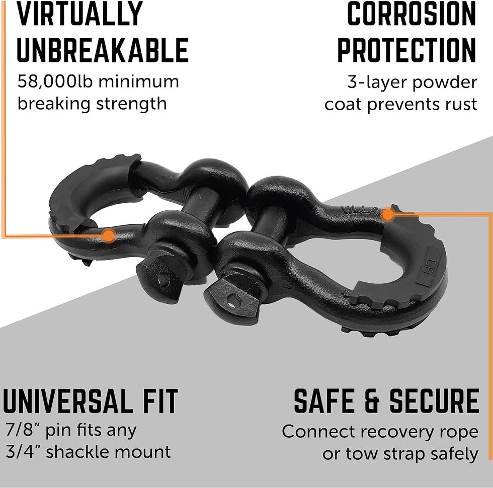 Thumbnail: GearAmerica 9 Ton Complete Recovery Kit | Tow Strap + Tree Saver + Snatch B..