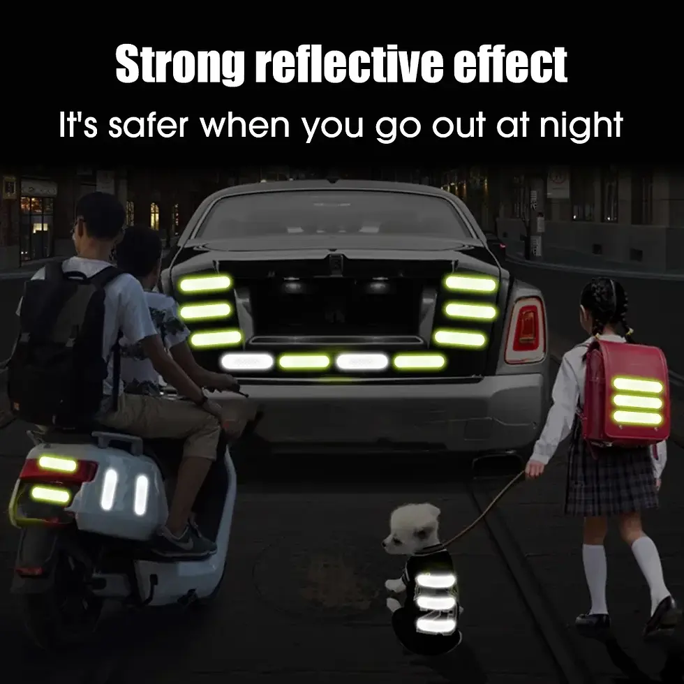 Thumbnail: 10-100Pcs Motorcycle Helmet Warning Reflective Stickers Night Safety Driving Dec