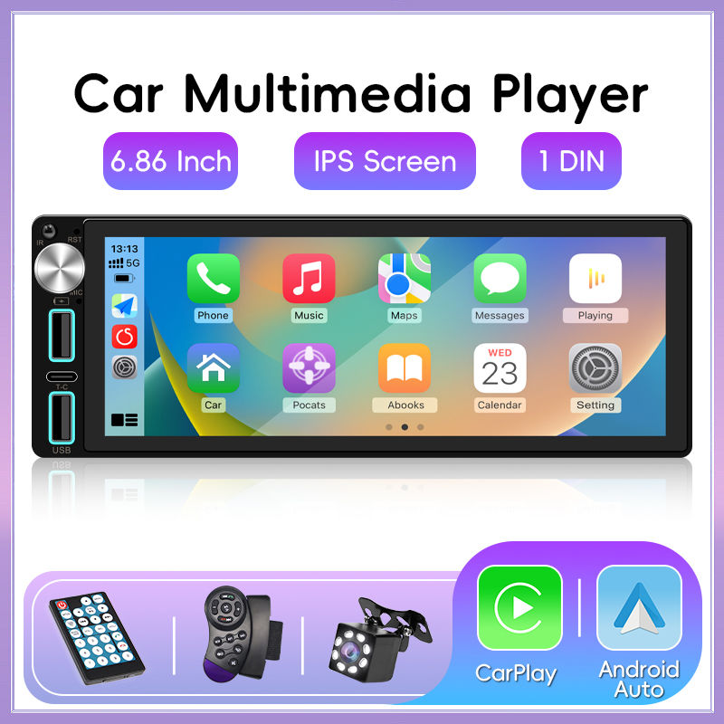 Car Radio 6.86 inch Carplay Android Auto 1Din Car Stereo Player Multimedia Video