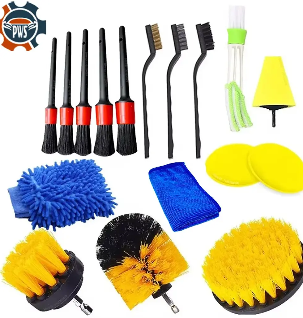 Thumbnail: PWS New Car Detailing Brushes Kit Brushes for Automotive Cleaning Auto Air Clean