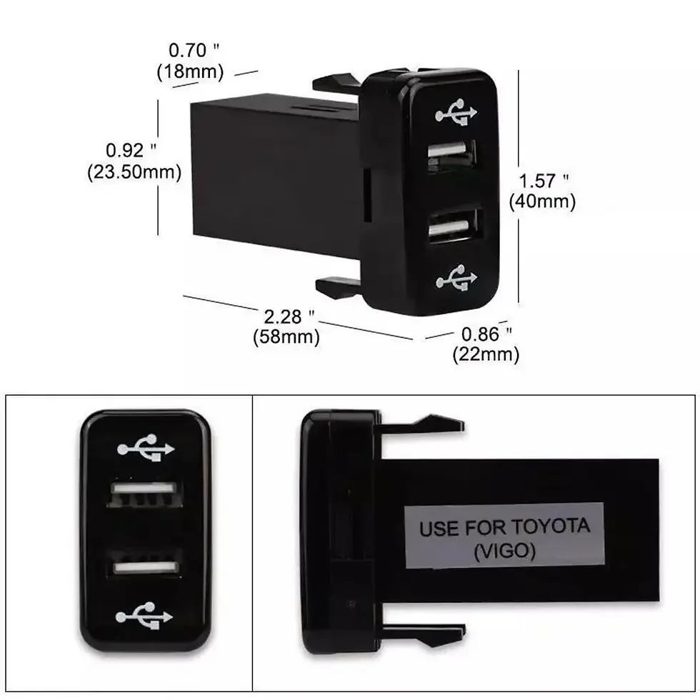 Thumbnail: For Toyota Corolla Original Hole Modified USB Car Phone Charger Dual 4.2A Double