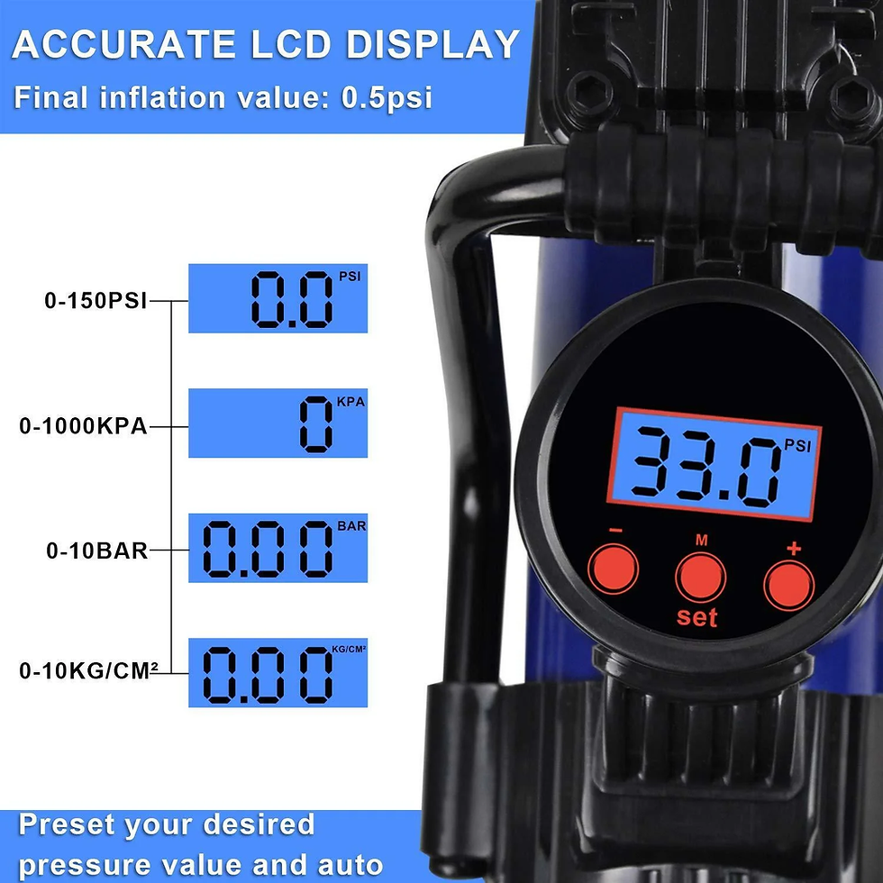 Thumbnail: 5 Heavy Duty Portable 12V 1 Car Tire Inflator Pump Air Compressor 120W 150 PSI B