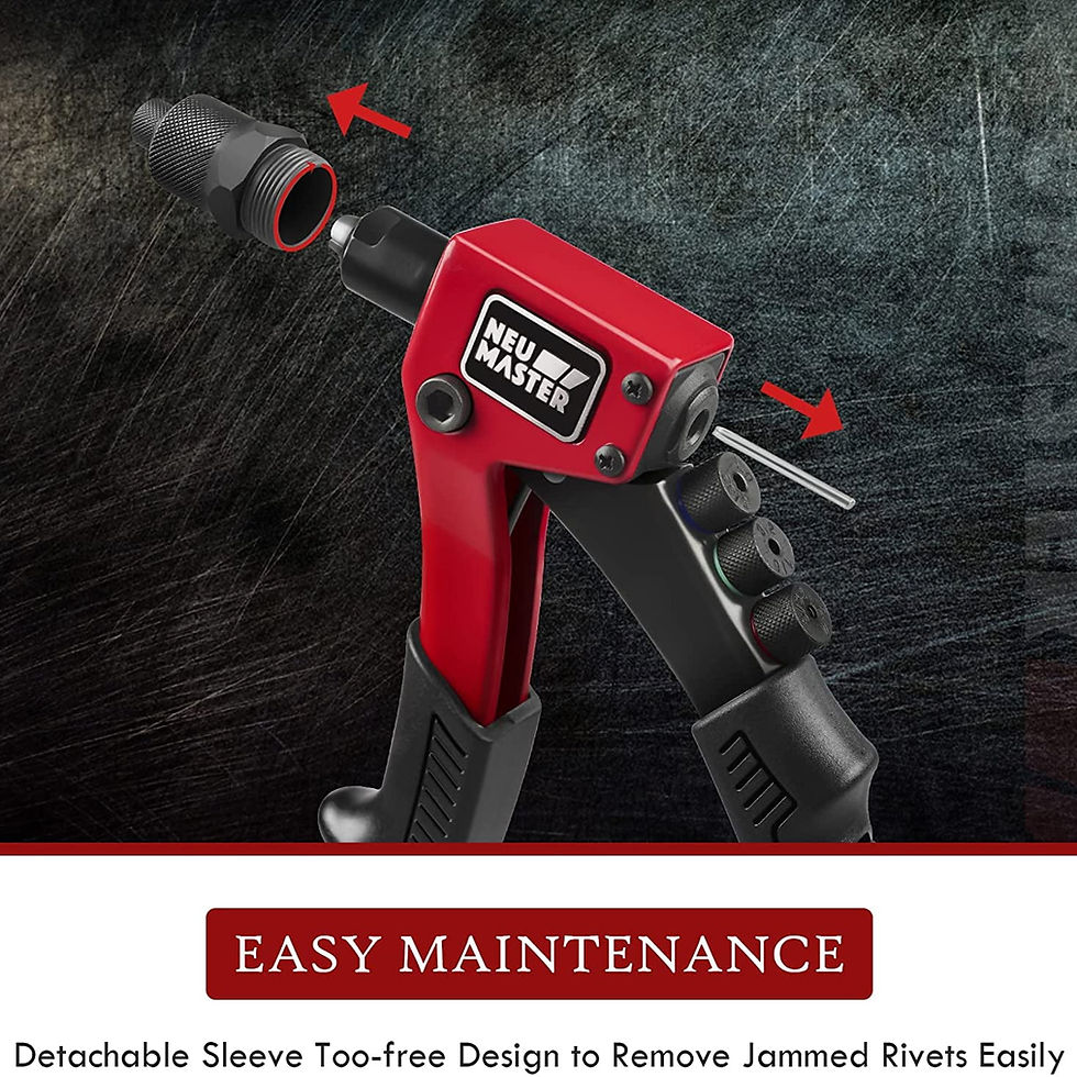 Thumbnail: NEU MASTER Rivet Gun with 200Pcs Rivets, Manual Rivet Gun Kit with 4 Tool-F..