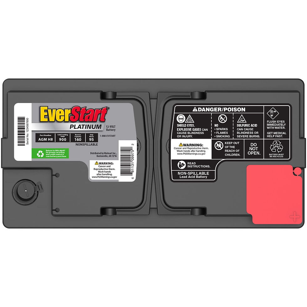 Thumbnail: EverStart Platinum AGM Automotive Battery, Group Size H8 / LN5 / 49 12 Volt..