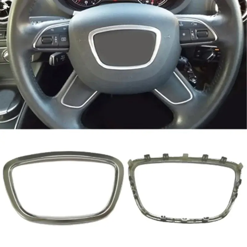 Auto Accessories For Audi A6 C7 A7 A8 D4 ABS Silver Chrome Steering Wheel Trim C