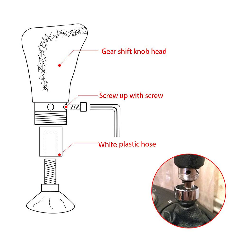 Thumbnail: Universal Manual Leather Red/Black Stitch Car Gear Stick Shift Knob Shifter Leve