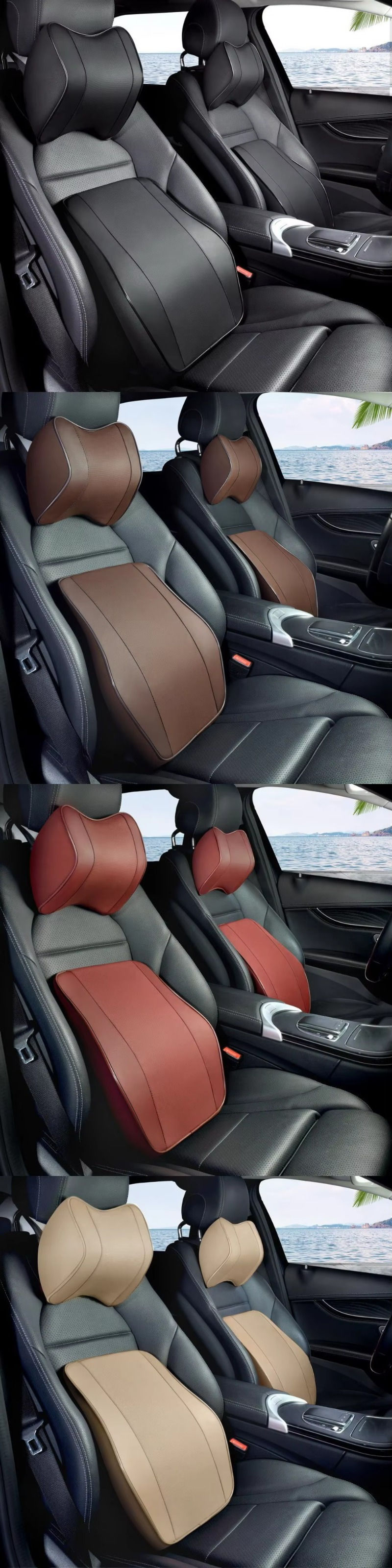 Thumbnail: Soft Memory Foam Neck Support Headrest Lumbar Back Car Pillow Seat Headrest for