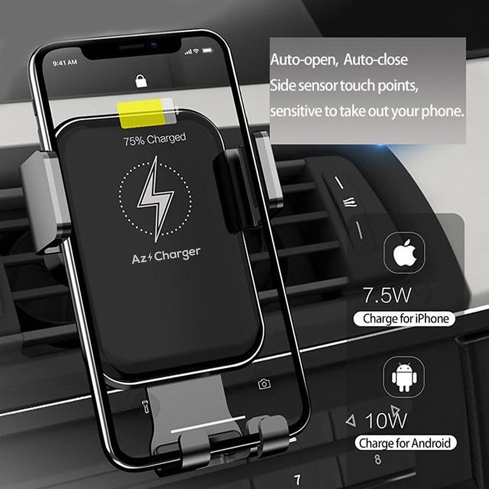 Thumbnail: Wireless Fast Car Charger One Touch  Air Vent Car Mount and Universal Phone..