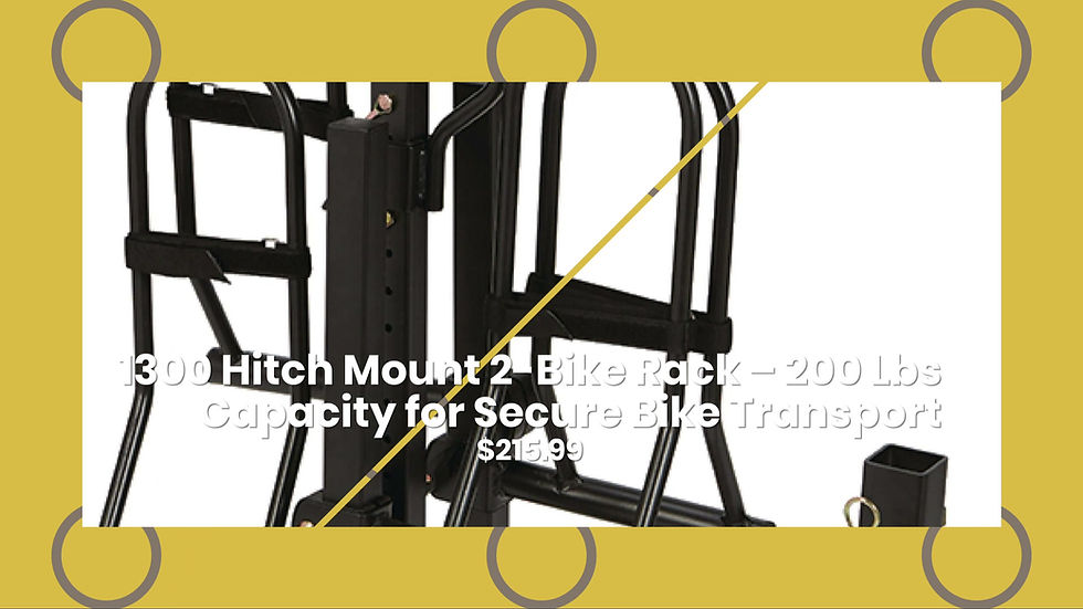 Thumbnail: 1300 Hitch Mount 2-Bike Rack – 200 Lbs Capacity for Secure Bike Transport