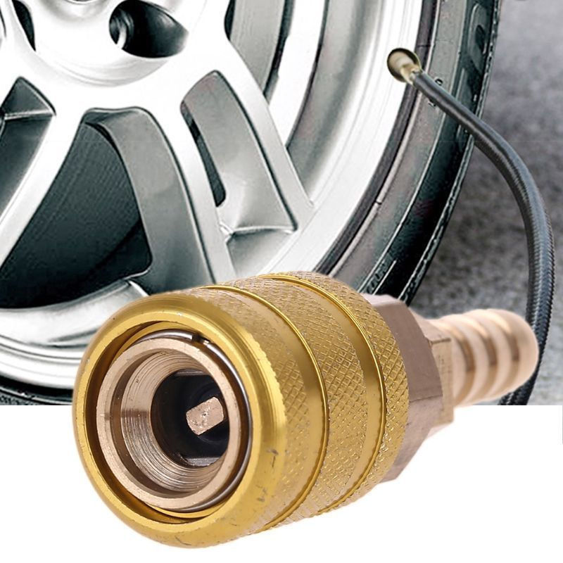 8mm Solid Brass Tire Valve Clamp Pump Nozzle Clamp Quick Connect Universal Air C