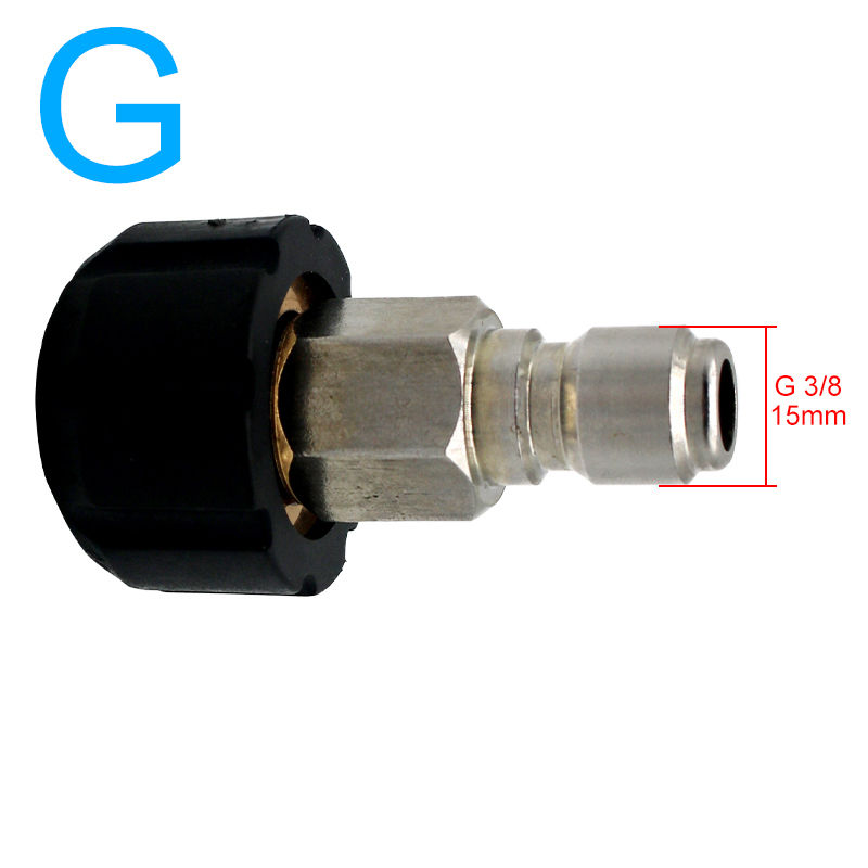 Thumbnail: 1pc 1/4 3/8 To M22 14 Quick Connector High Pressure Car Washer Quick Coupling Wa