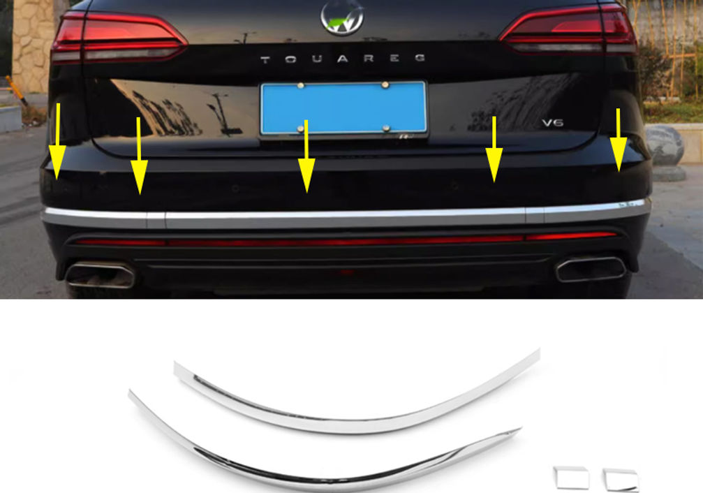 Touareg rear bumper decorative strip, rear bumper decorative strip, stainless st