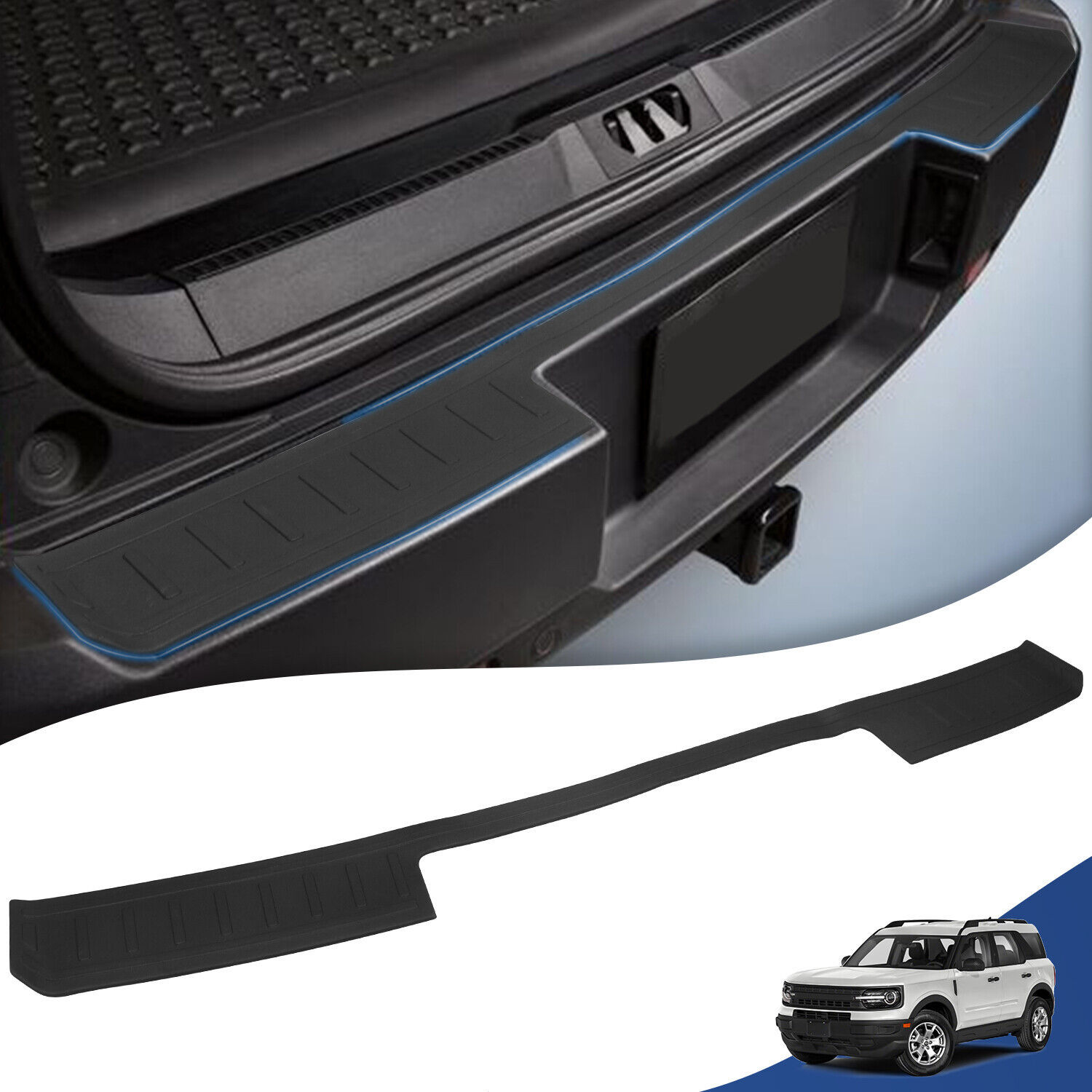 TPE Rear Bumper Guard Car Trunk Door Guard Strips Plate Protector Cover for Ford