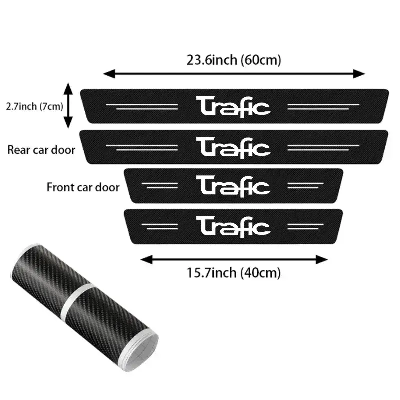 Thumbnail: Car Door Threshold Sill Protective Plate Rear Trunk Bumper Guard Stickers for Re