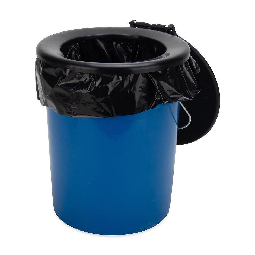 Thumbnail: Camco Toilet Bucket with Seat and Lid - Attached Carry Handle - 5-Gallon, P..