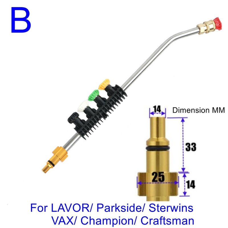 Thumbnail: High Pressure Wash Gun Extension Wand Tips Jet Cleanning Lance With Nozzles For